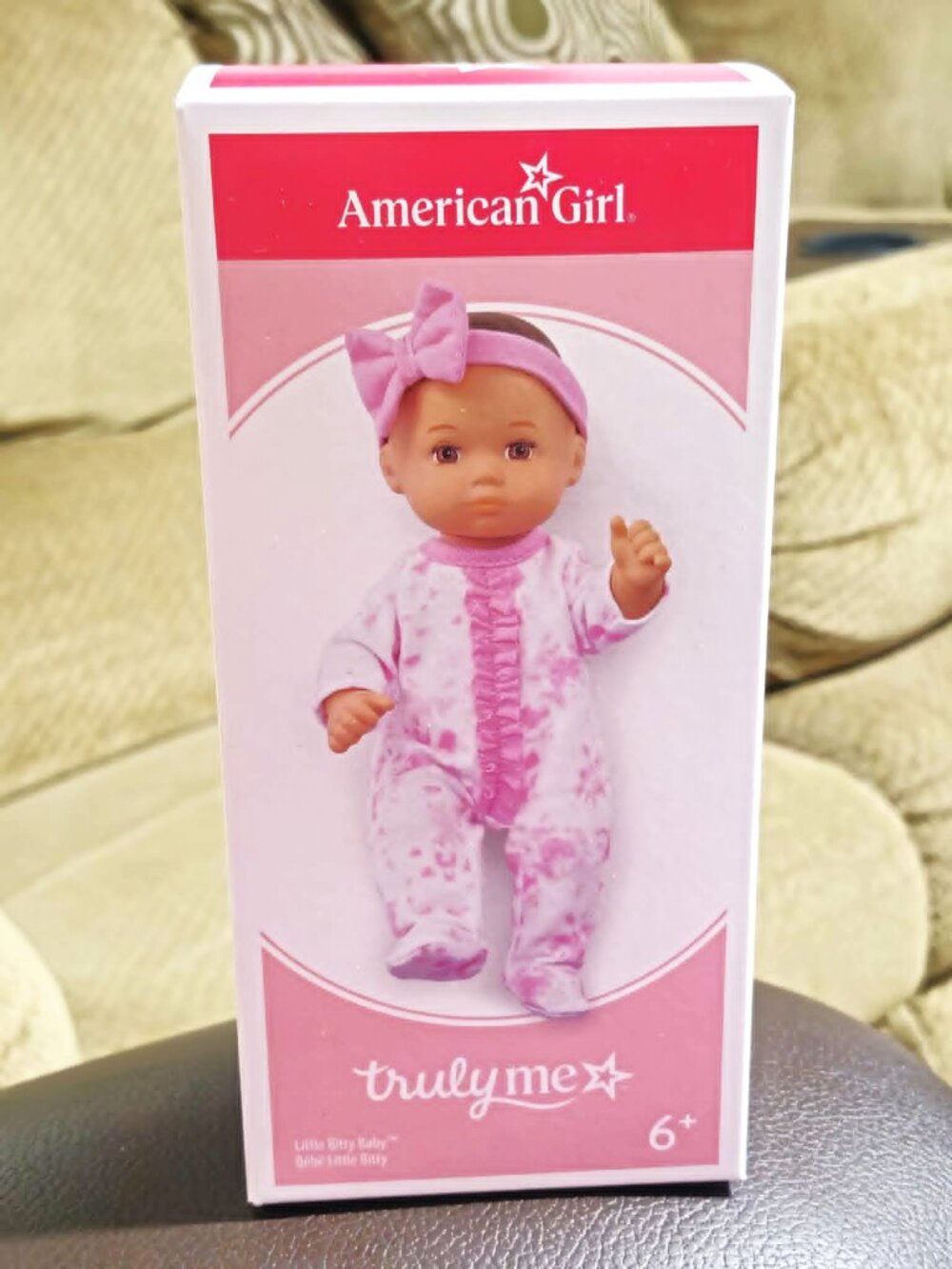 American Girl Little Bitty Baby doll 7.75" Pink bow Brown "hair" eyes New Sealed